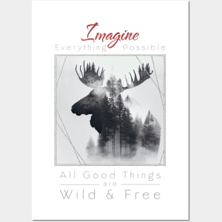 Moose Nature Outdoor Imagine Wild Free Posters and Art